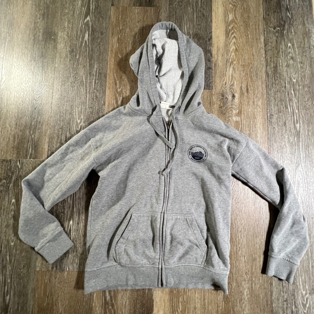 Vans Zip Hoodie Unisex XS Gray Triple Crown of Surfing North Shore Hawaii 2018